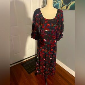 Rachel Comey long Sleeve Middi floral Dress Size 14 NWT Peasant top